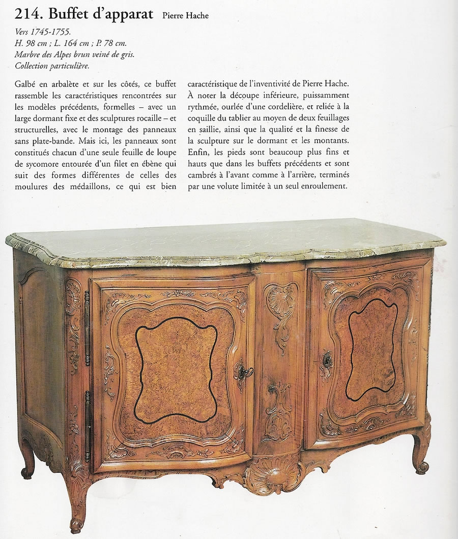 Documentation buffet galbé de Pierre Hache
